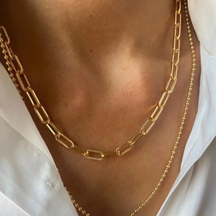 Top Chain Necklace Set Two Piece Layered Adjustable Fashion Jewelry