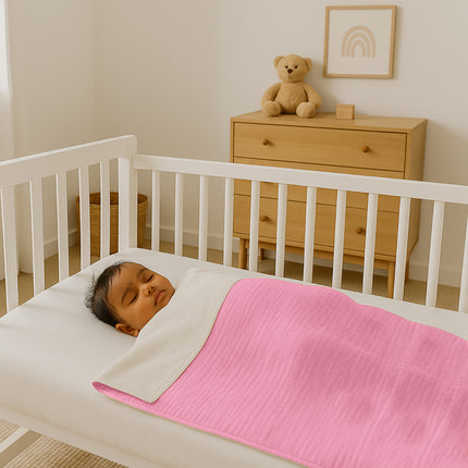 Organic Cotton Fleece Blanket -  Pink