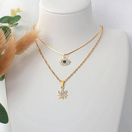 24 Karats Dainty Cannabis Leaf Necklace