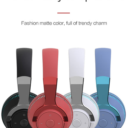 Colorful LED Lights Bluetooth Headphone Bass Wireless Earphones