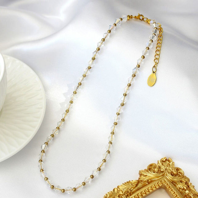 18 Karats Clear Austrian Crystals Choker