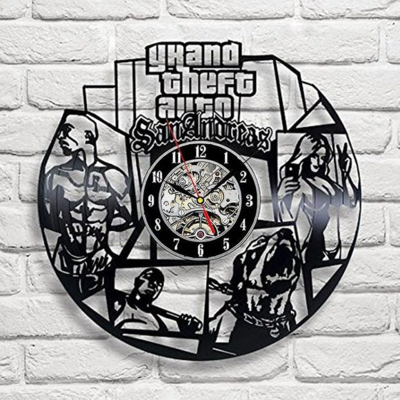 GTA SAN ANDREAS HANDMADE VINYL RECORD WALL CLOCK FAN GIFT