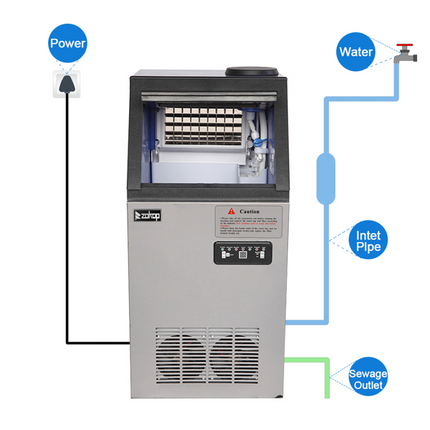 495W 50KG/H 120V Stainless Steel Commercial Ice Machine
