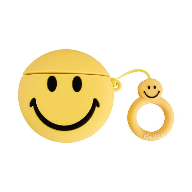 Cute Smile Face bluetooth headset case For Airpods case Silicone soft