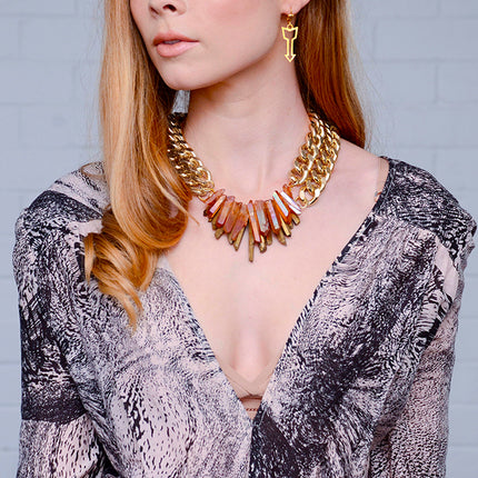 Rocked Up Crystal Quartz Necklace - Silver