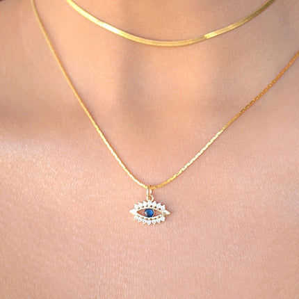 24 Karats Mini Evil Eye Necklace