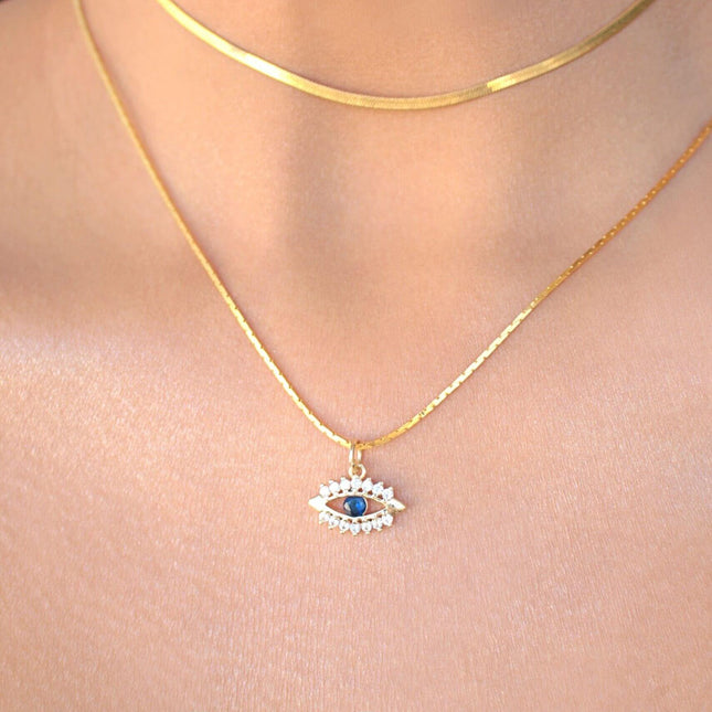 24 Karats Mini Evil Eye Necklace