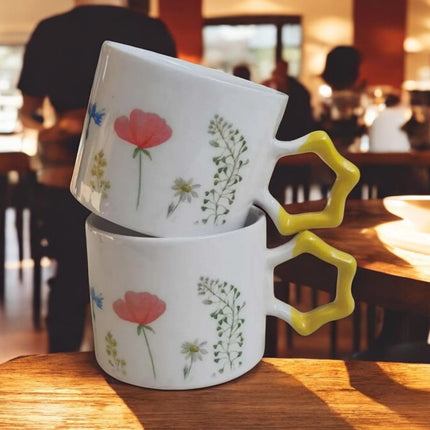 Ceramic Mugs with Floral Designs for Garden Lovers and Spring Decor