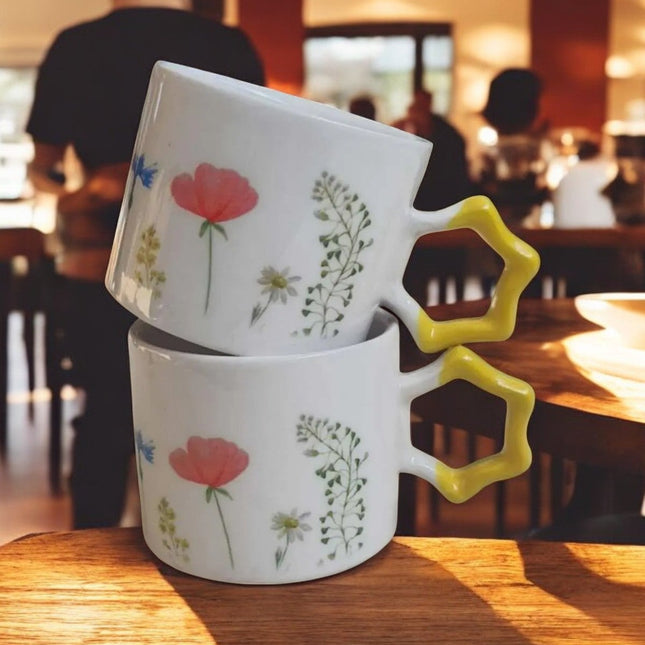 Ceramic Mugs with Floral Designs for Garden Lovers and Spring Decor