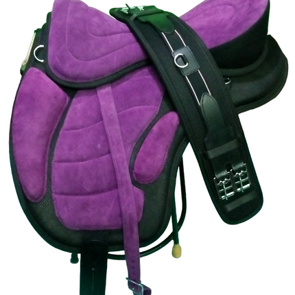 Treeless Synthetic Horse Saddle with Girth Size 12" to 18"