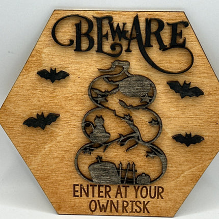 Beware - Enter at Your Own Risk | Halloween Interchangeable Frame