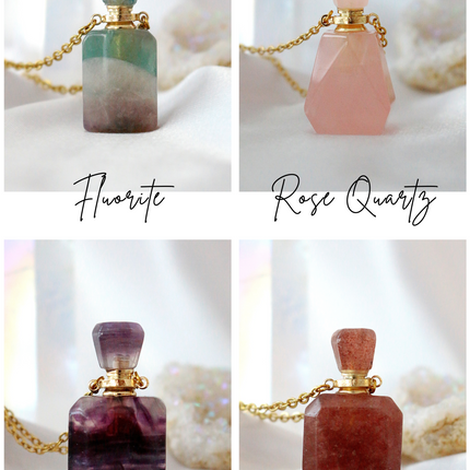 Healing Stones Bottle Pendant Necklace Aromatic Therapy Necklace
