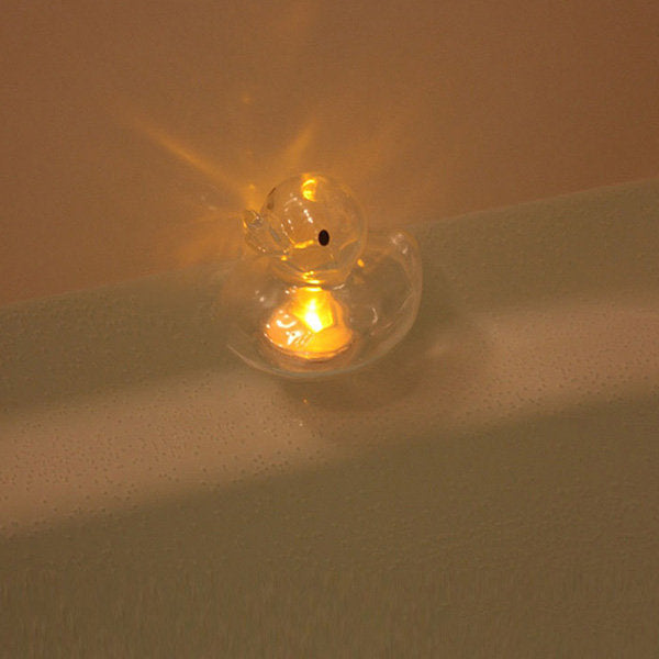 Clear Rubber Ducky - With LED Candle
