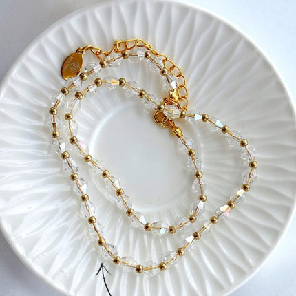 18 Karats Clear Austrian Crystals Choker
