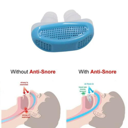 Silicone Anti Snore Relieve Snoring Device Blue