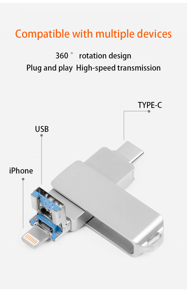 High Speed 3 In 1 Otg Usb Flash Drive 3.0 32GB
