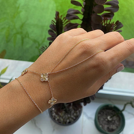 VIP Gold Three Piece Hand Chain Bracelet Set