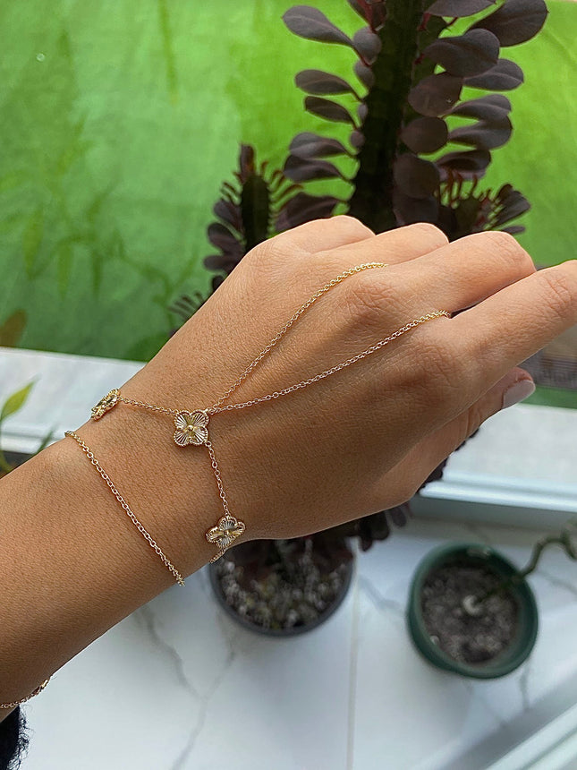 VIP Gold Three Piece Hand Chain Bracelet Set