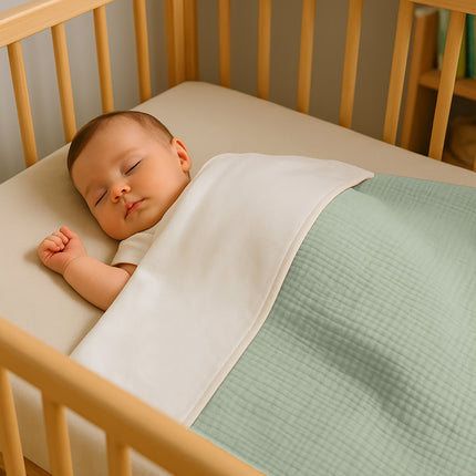 Organic Cotton Fleece Blanket -  Green