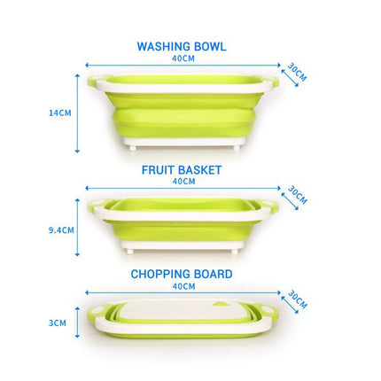 Folding Cutting Board With Basket