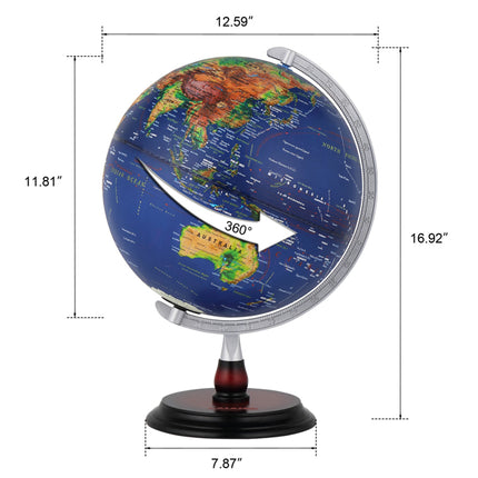 13in With Scale AR Constellation Light Embossed Globe Satellite