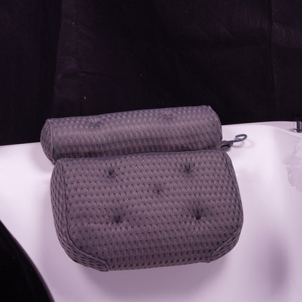 Black Bathtub Pillow Bath Pillow with Anti-Slip Suction Cups 4D Mesh