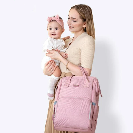 Modern Quilted Diaper Bag Backpack