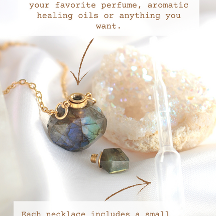 Luxury Mini Crystals Bottles | 24 Karats Natural Crystals Necklaces