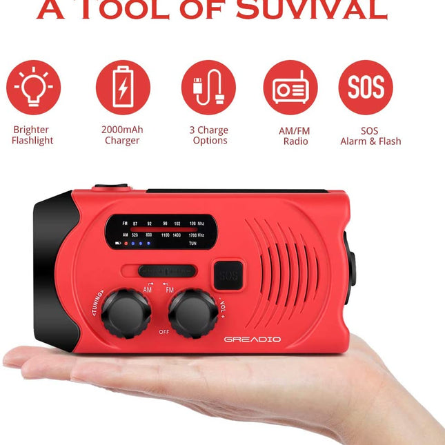 Wind Up Solar Radio Emergency Radio Crank Powered
