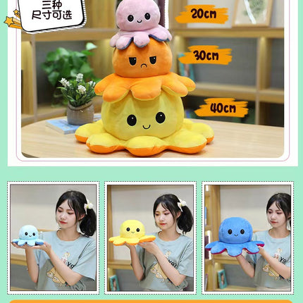 Reversible Flip Octopus Stuffed Plush Doll