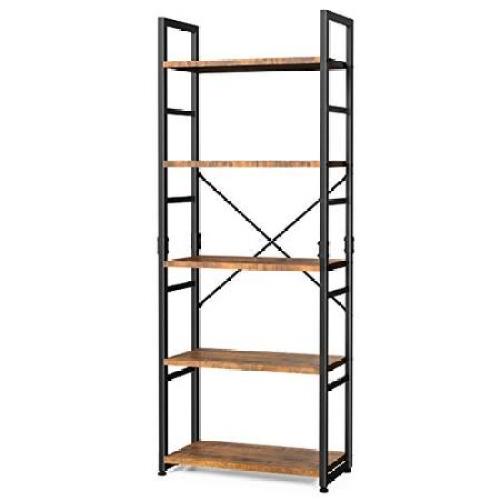Ladder Shelf Bookcase 5 Tiers Williamspace Bookshelf with Open Storage