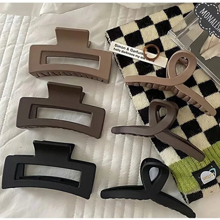 6 Piece Women Hair Tie Set Black and Brown Tones Soft Daily Use