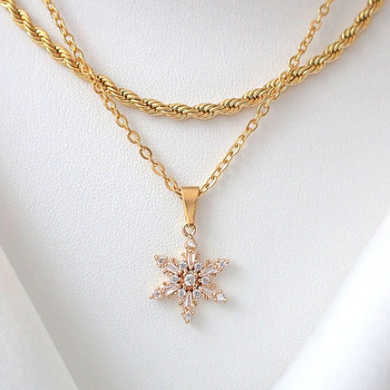 24 Karats Snowflake Necklace