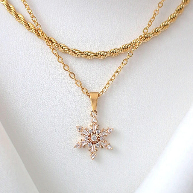 24 Karats Snowflake Necklace