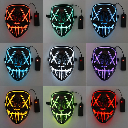 Cosplay Halloween Neon Mask Led Glow Mask