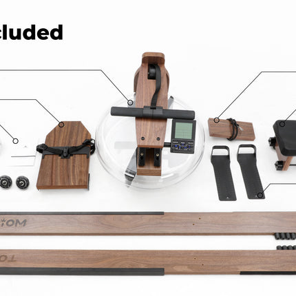 Topiom Rowing Machine for Home Use | Solid Wood | TM3 Monitor