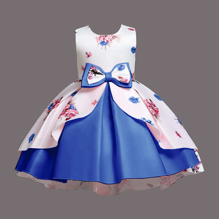 Girl's Satin Floral Printed Frock 6-7-YEAR