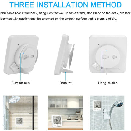 Waterproof Shower Clock Timer Clock with Alarm