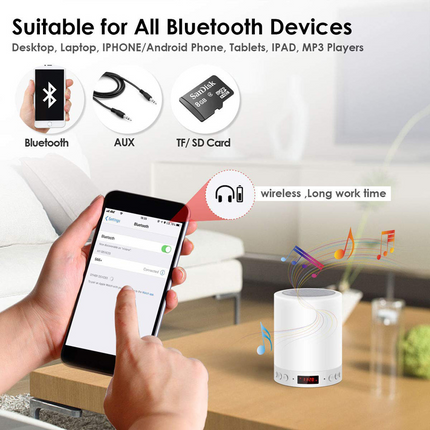 LED Touch Lamp Night Light Wireless Bluetooth Speaker
