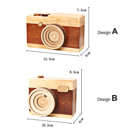 Wood Camera Music Box