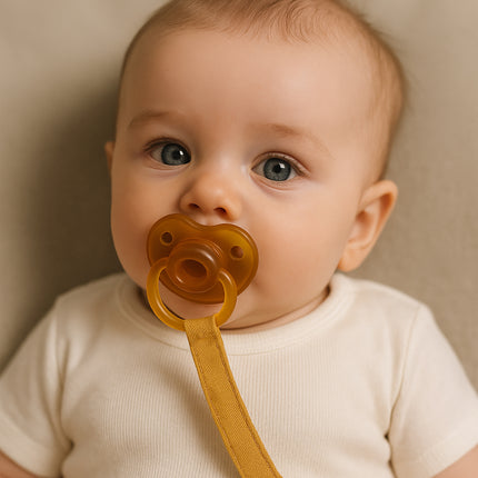 Organic Cotton Pacifier Clip - Honey