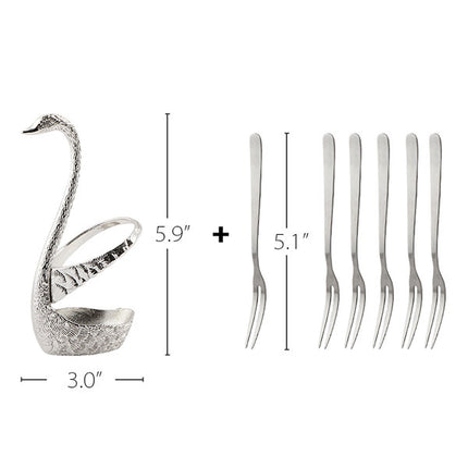 Forks With Elegant Swan Holder