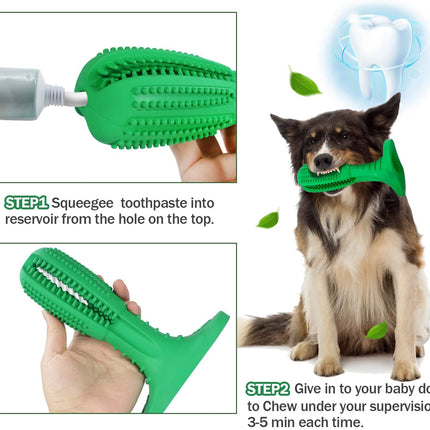 Natural Rubber Bite Resistant Dog Toothbrush Toy