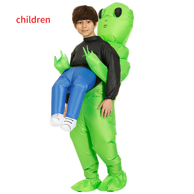 Inflatable Costume Green Alien Kids Party Dress