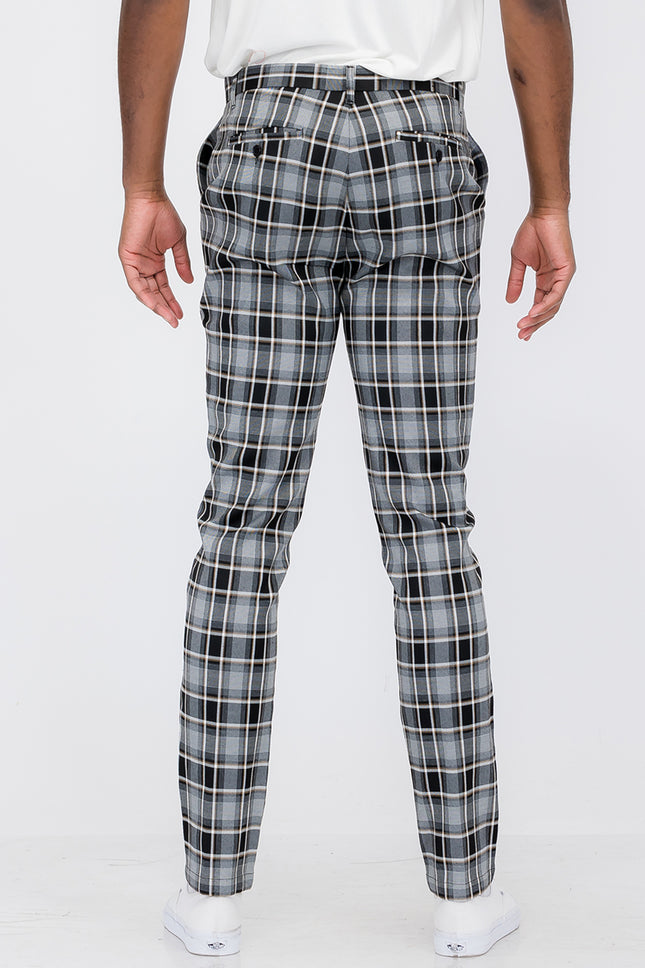 Plaid Slim Fit Trouser Pants SR012