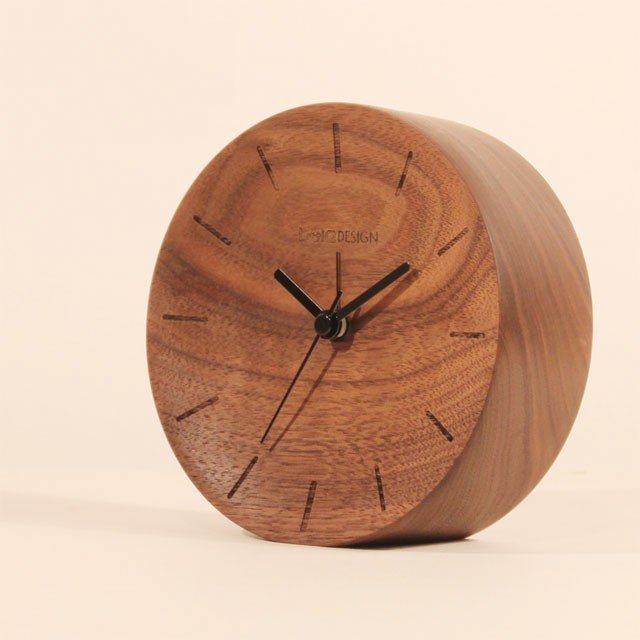 Black Walnut Concave Alarm Clock
