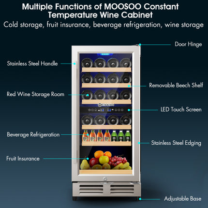 15 Inch Dual Zone Wine Cooler Refrigerator Wine Fridge