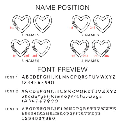 Mothers Necklace, Children Names Jewelry, Heart Name Necklace