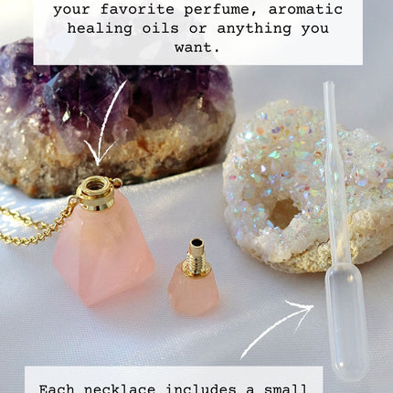 Healing Stones Bottle Pendant Necklace Aromatic Therapy Necklace