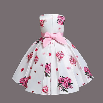 Girl's Satin Floral Printed Frock 5-6-YEAR